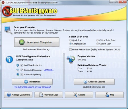 SuperAntiSpyware Portable Scanner
